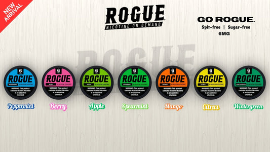 Rogue 6mg nicotine pouches in 7 flavors – sugar-free and spit-free