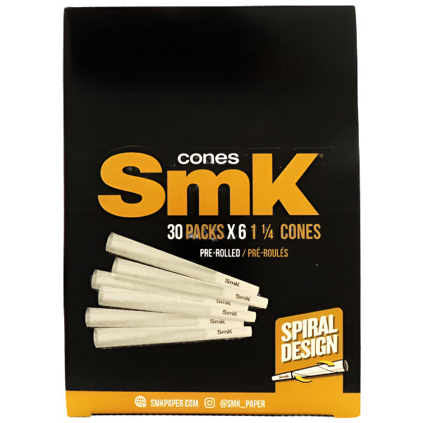 SMK Cones | 30 Packs x 6 | 1 1/4 Pre-Rolled Cones