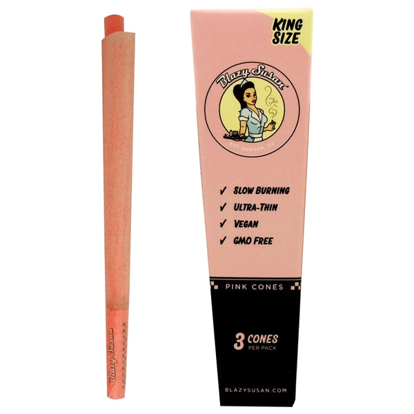 Blazy Susan Pink King Size Cones | 63 Cones | 21 Packs Pe Box | 3 Cones Per Pack