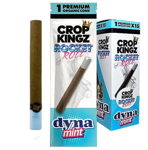 Crop Kingz | Rocket Roll | 1 Premium Cones | 15 Pouches | Dyna Mint