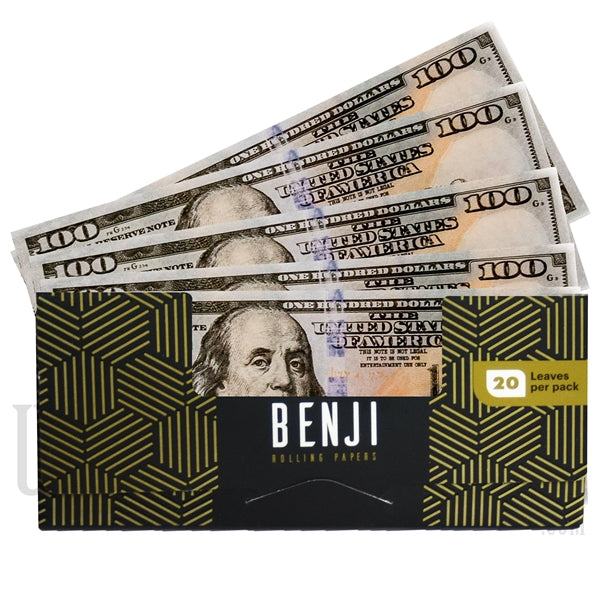 Benji Rolling Papers. 24 Booklet Packs + 20 Leaves Per Book + $100 Bill + Filter Tip