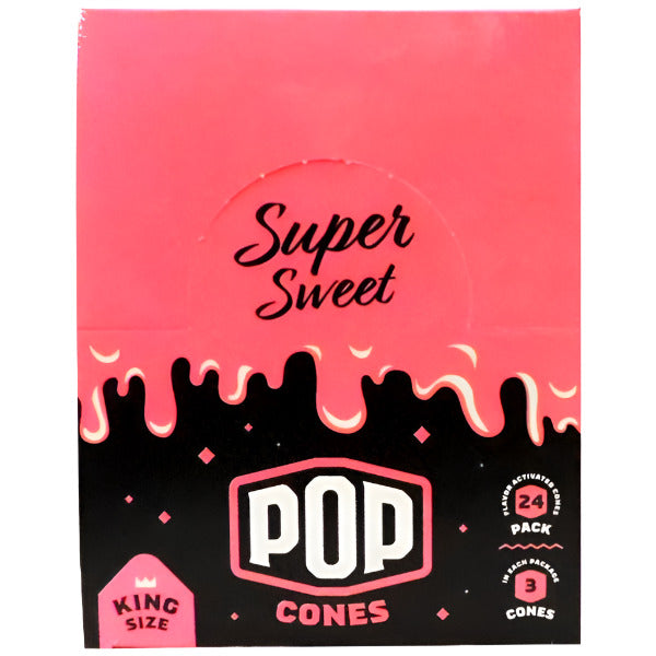 Pop Cones | King Size | 24 Packs - 3 Cones Per Pack | 4 Flavor Choices
