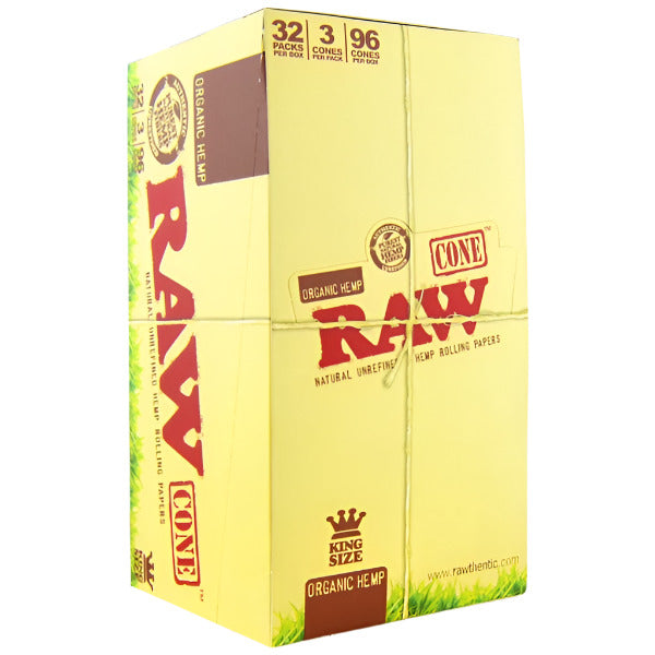 RAW Organic Hemp | 96 Cones | 32 Packs | 3 Cones Per Pack