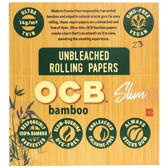 OCB Bamboo Slim Rolling Papers | 24 Booklets