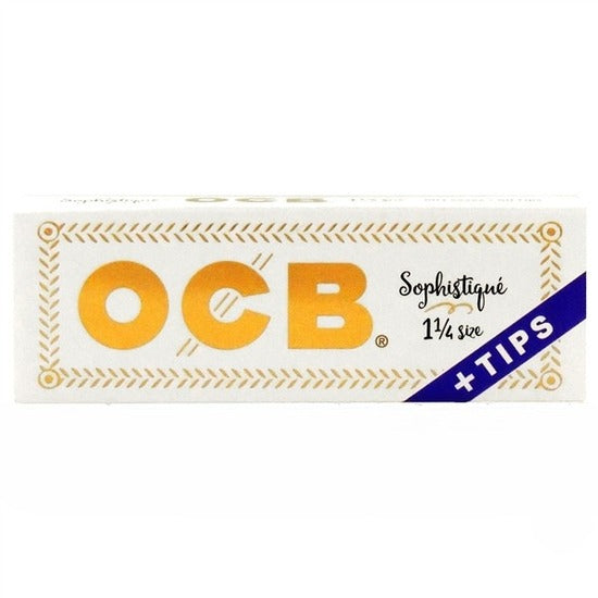 OCB Sophistique Rolling Paper + Tips | 1 1/4 Size | 24 Booklets | 50 Papers + 50 Tips per Booklet