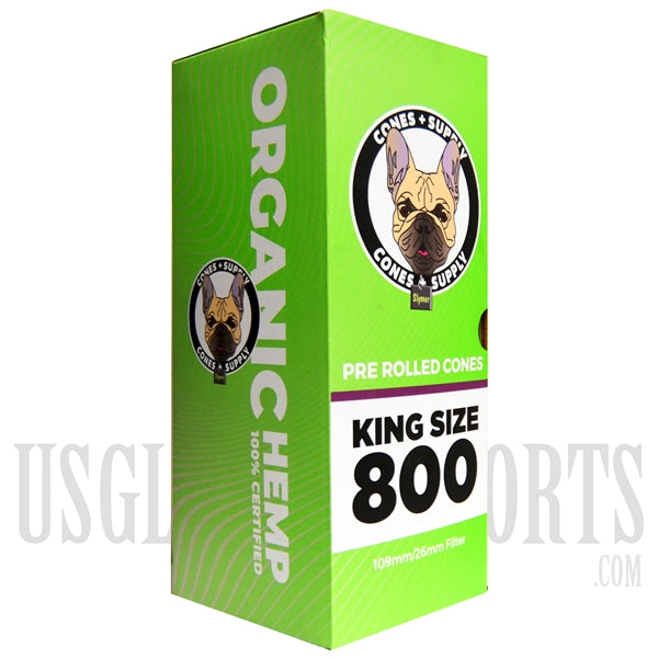 Cones + Supply | King Size 800 Pre Rolled Cones | 109mm/26mm Filter