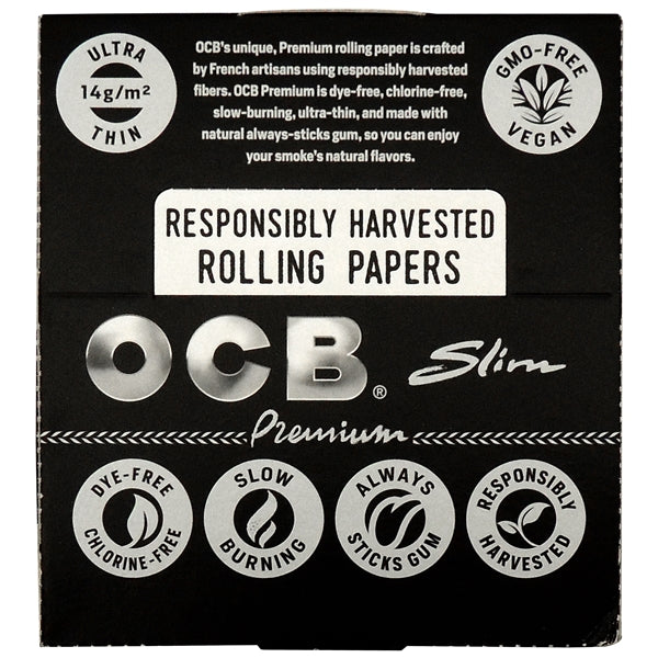 OCB Premium Slim Rolling Papers | Ultra Thin | 24 Booklets