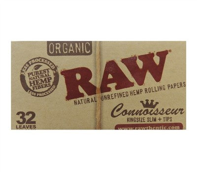 Organic Raw Natural Unrefined Hemp Rolling Papers King Size Slim + Tips