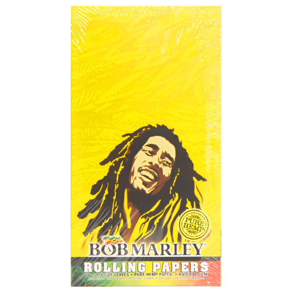 Bob Marley Rolling Papers | 1/4 Size Leaves | Pure Hemp Papers | 25 Booklets | 50 Leaves