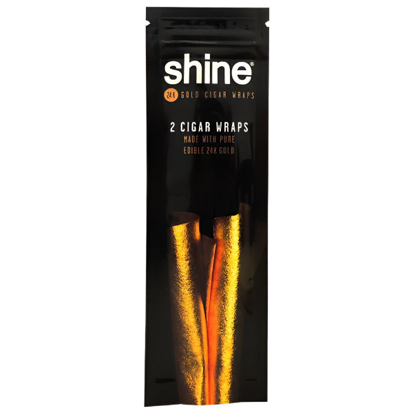 Shine | 24K Gold Rolling Papers | Cigar Wraps | 2 Wraps