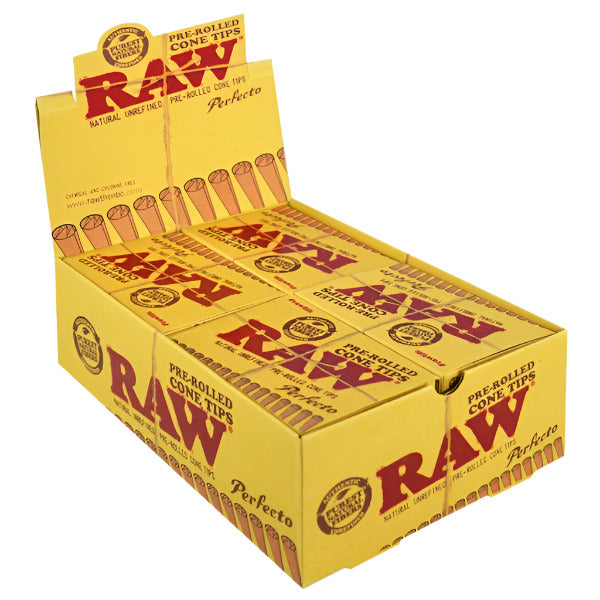 Raw Perfecto Pre-Rolled Cone Tips | 20 Per Box | 21 Filters