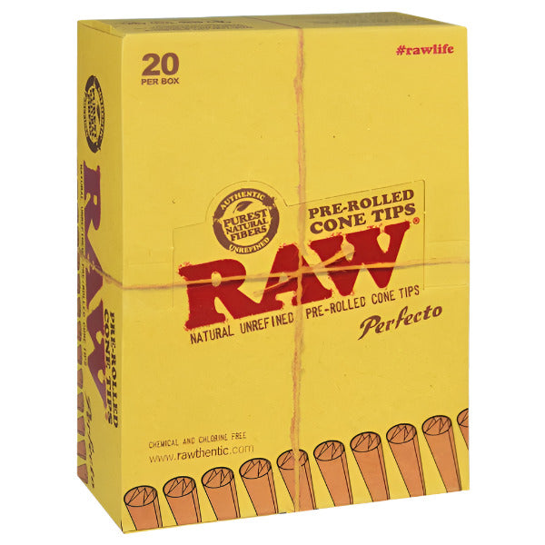 Raw Perfecto Pre-Rolled Cone Tips | 20 Per Box | 21 Filters