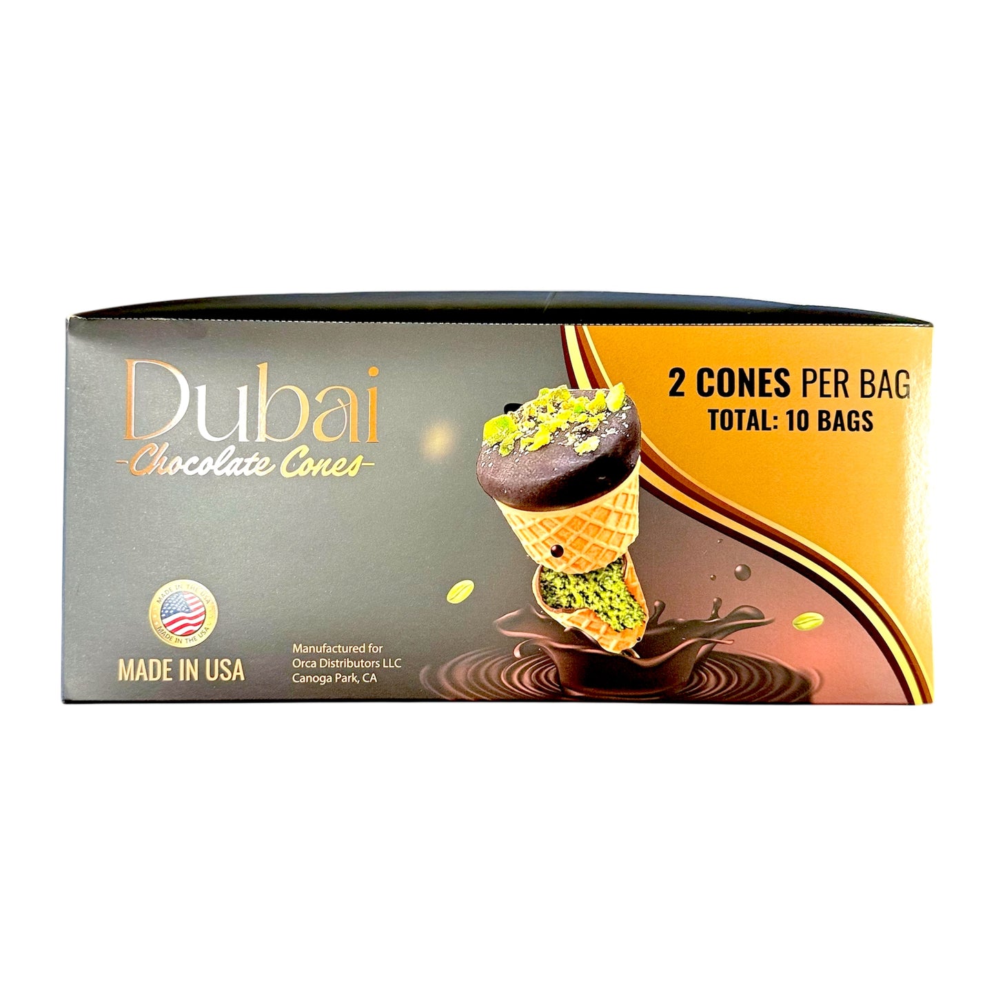 DubaiChocolateCones_2ConesPerBag_10BagsPerDisplay