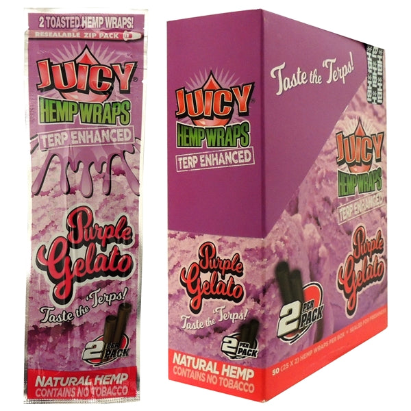 Juicy Hemp Wraps | Terp Enhanced | 25 Pouches | 2 Wraps