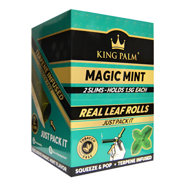 King Palms Real Leaf Rolls with Boveda | 1.5G Each | 2 Slims Flavored | 20 Packs | Mighty Mint