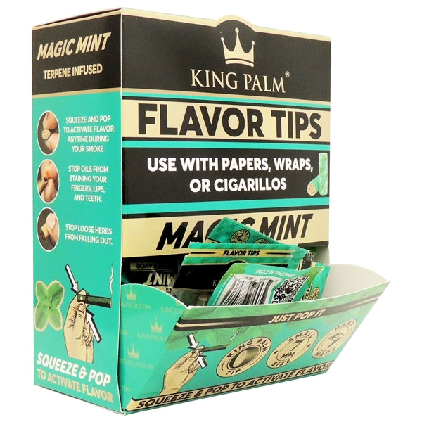 King Palm | Magic Mint Terp Filter Tips | 50 Pouches | 2 Per Pouch | 7mm