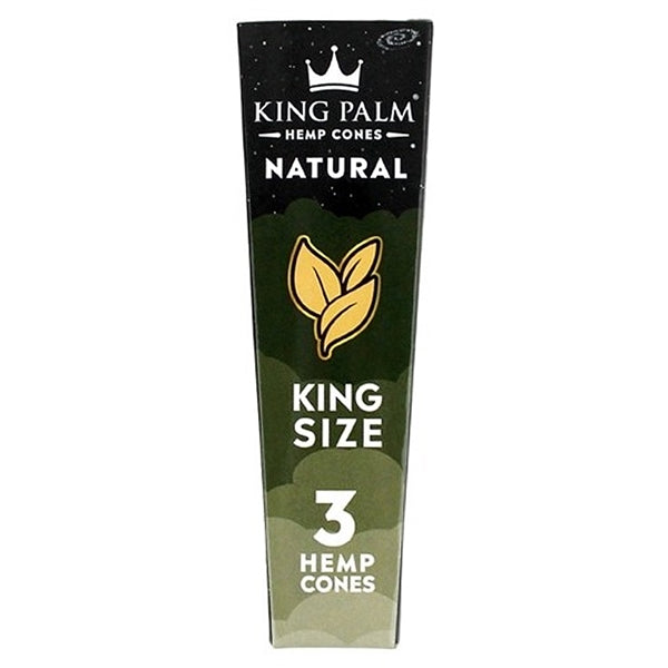 King Palm Hemp Cones | King Size | 30 Packs | 3 Cones Per Pack | Natural