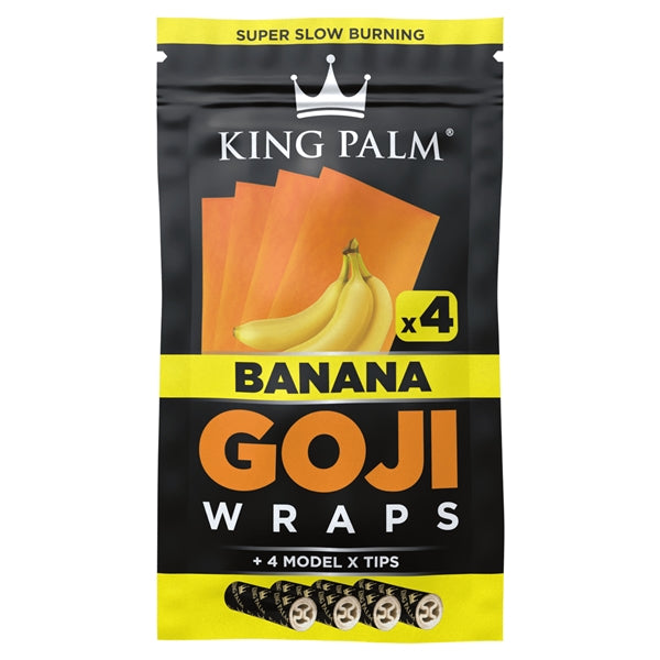King Palm Goji Wraps | 4 Model X Tips | 15 Per Box | Banana