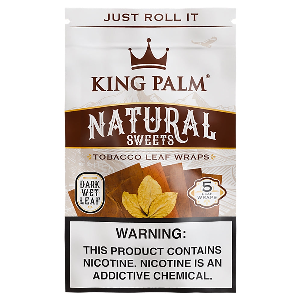 King Palm Tobacco Sheets | 5 Leaf Wraps | 8 Pack