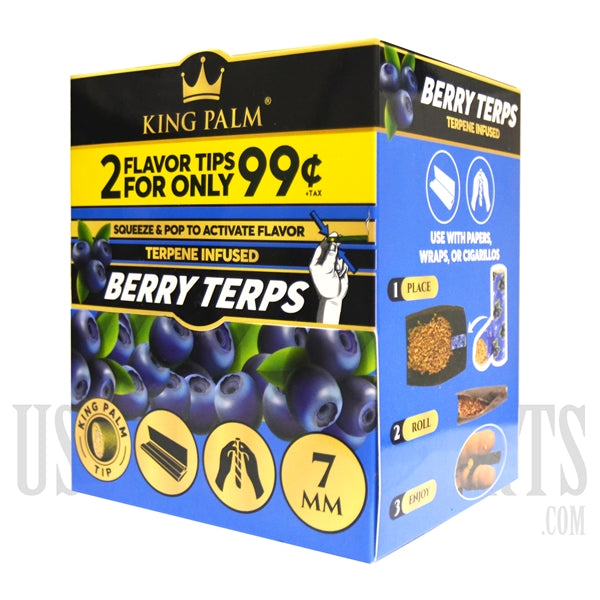 King Palm | Berry Terp Filter Tips | 50 Pouches | 2 Per Pouch | 7mm