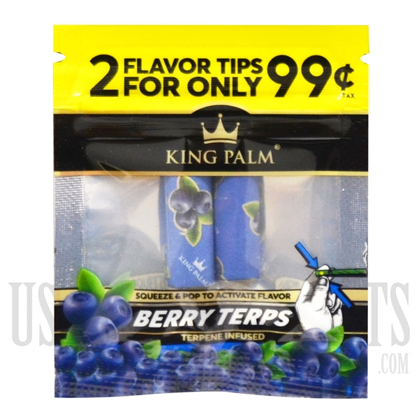 King Palm | Berry Terp Filter Tips | 50 Pouches | 2 Per Pouch | 7mm