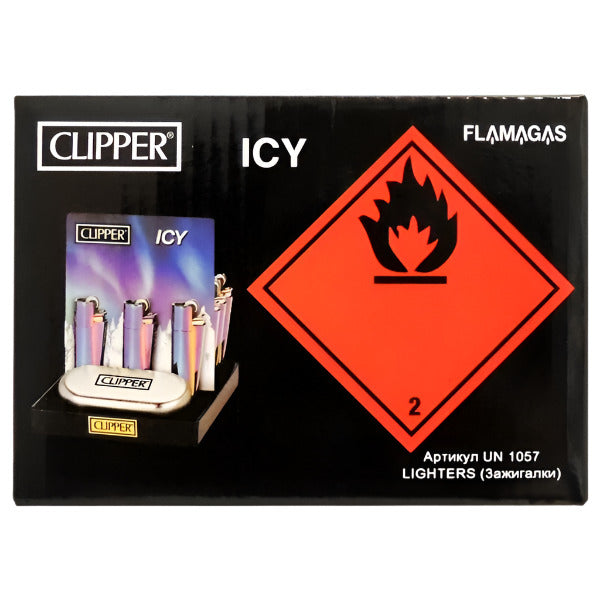 Clipper Lighters Display 12ct | Icy