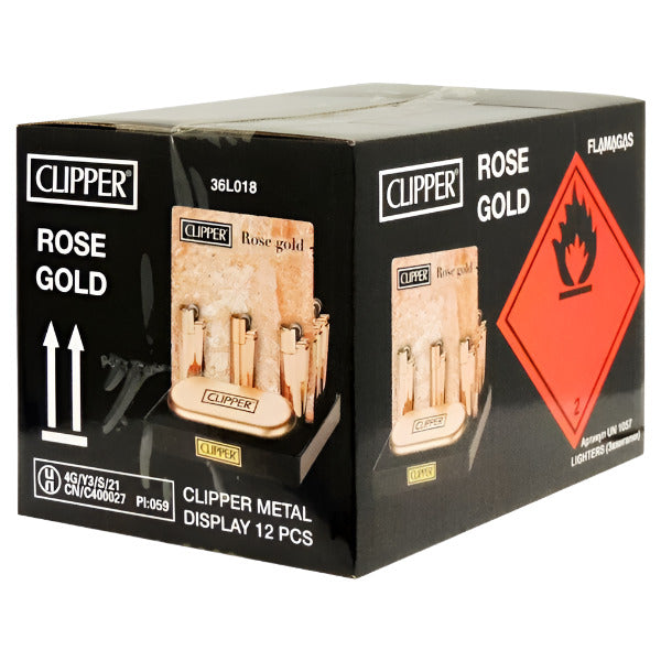 Clipper Lighters Display 12ct | Rose Gold