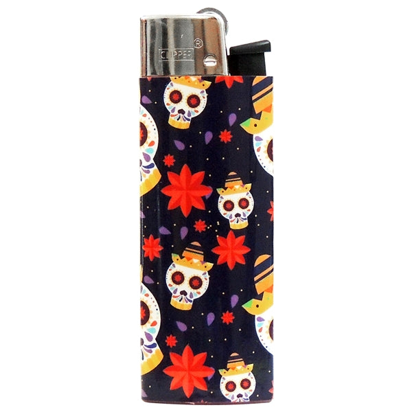 Clipper Lighters | The Super Lighter | 50 Count | Day of the Dead Print