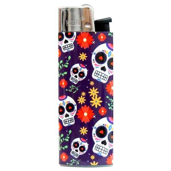 Clipper Lighters | The Super Lighter | 50 Count | Day of the Dead Print