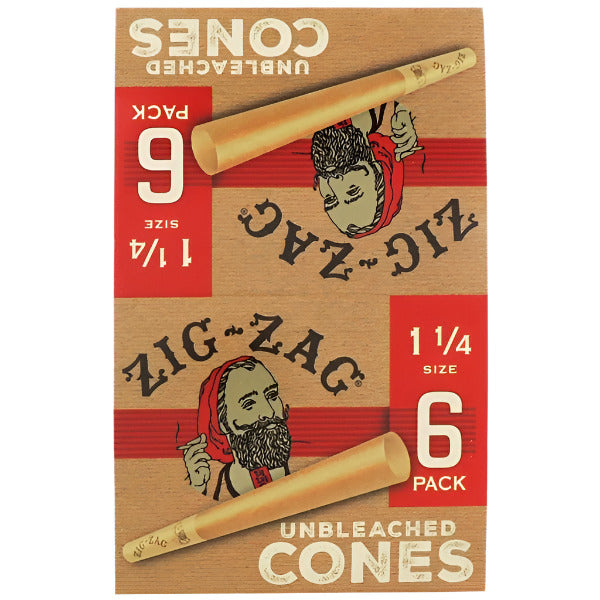 Zig-Zag Unbleached | 1 1/4 Size | 24 Pack Of 6 Cones