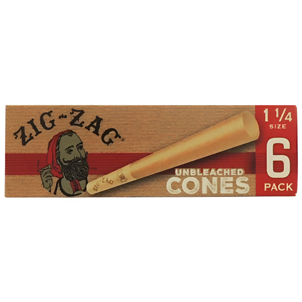 Zig-Zag Unbleached | 1 1/4 Size | 24 Pack Of 6 Cones