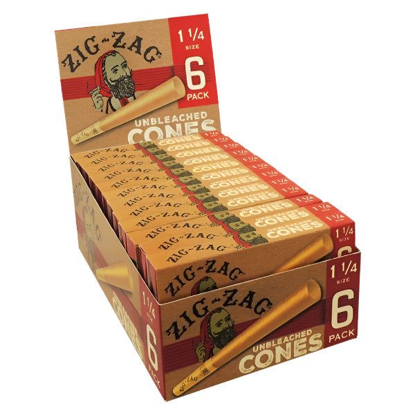 Zig-Zag Unbleached | 1 1/4 Size | 24 Pack Of 6 Cones