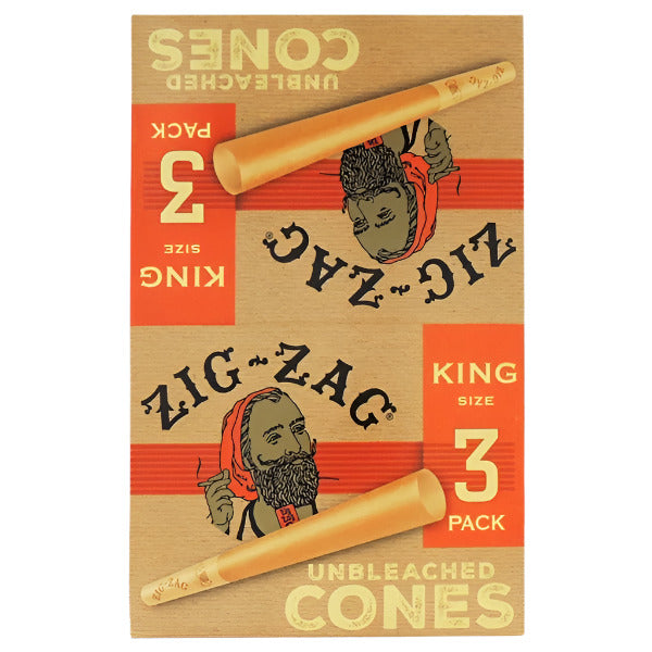 Zig-Zag Unbleached | King Size | 24 Pack Of 3 Cones
