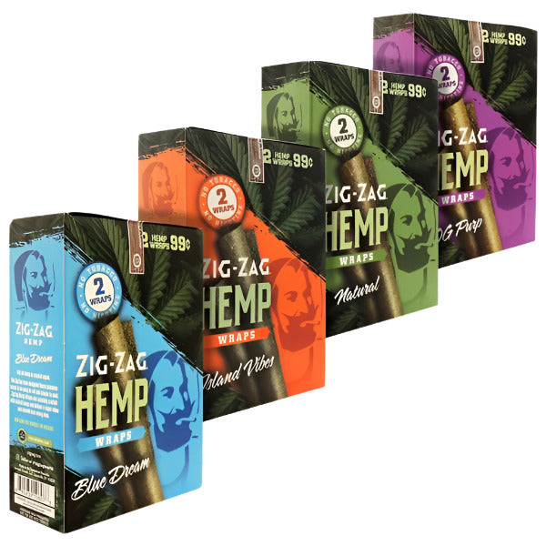 Zig-Zag Hemp Wraps | 25 Packs | 2 Wraps Each Pack | 50 Hemp Wraps | 4 Flavor Choices