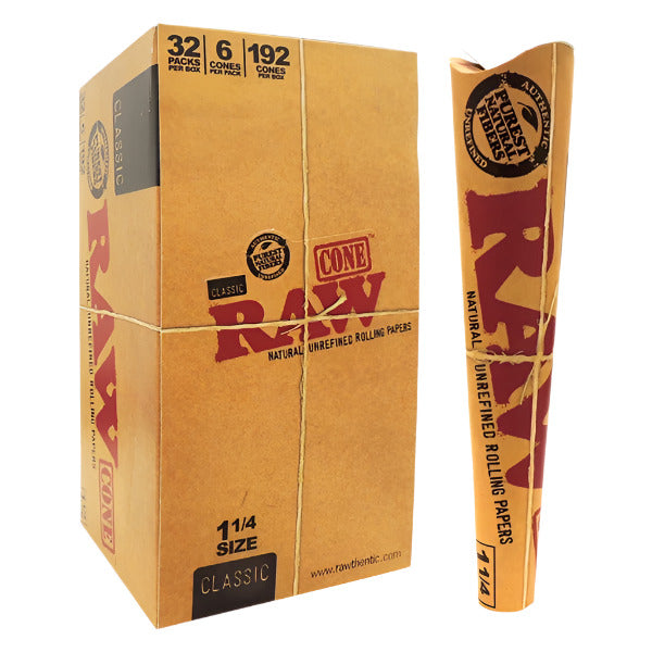 RawClassicCones_11/4Size_32PacksPerBox_6ConesPerPack