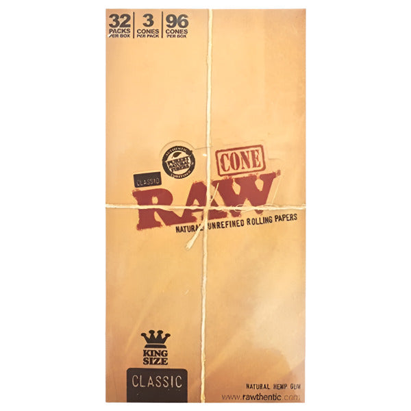 RawClassicCones_KingSize_32PacksPerBox_3ConesPerPack