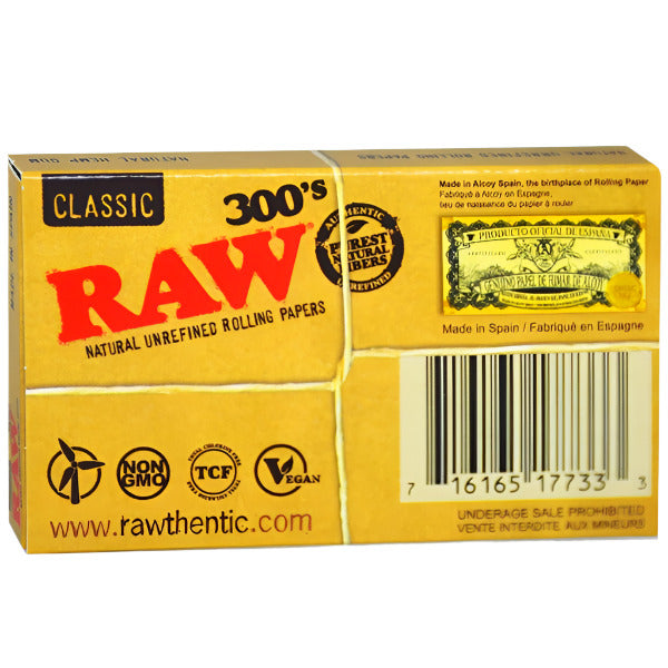 RawClassicRollingPaper_11/4Size_300LeavesPerPack