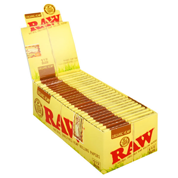 RawOrganicHempRollingPaper_11/2Size_25PerBox
