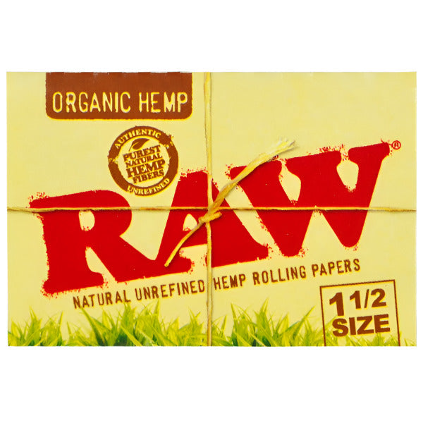 RawOrganicHempRollingPaper_11/2Size_25PerBox