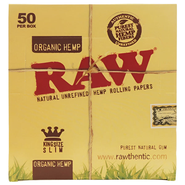 RawOrganicHemp_RollingPaper_KingSizeSlim_50PerBox