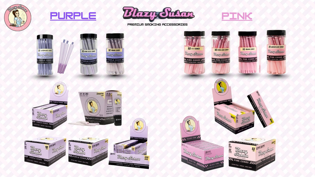 Blazy Susan Pink and Purple Smoking Cones Layout