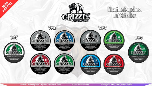 Grizzly Nicotine Pouches – Tobacco-Free Synthetic Nicotine in 4 Strengths and Flavors