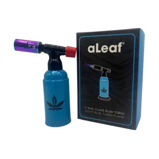 6" ALeaf Dual Flame Blow Torch 2500f blue turbo flame