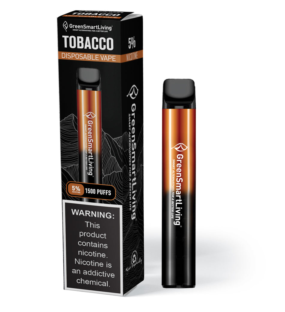 GreenSmartLiving Tobacco Disposable Vape Pen –  (5% Nicotine) | 10 Count