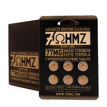 7Ohmz_BlackLabel_7-Hydroxymitragynine_20-6Pack_77MG