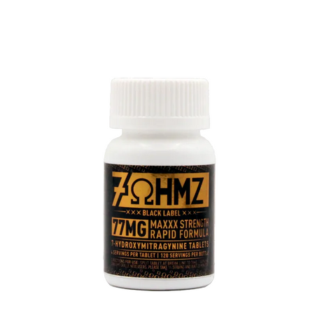 7Ohmz_BlackLabel_7-Hydroxymitragynine_30CtJar_77MG