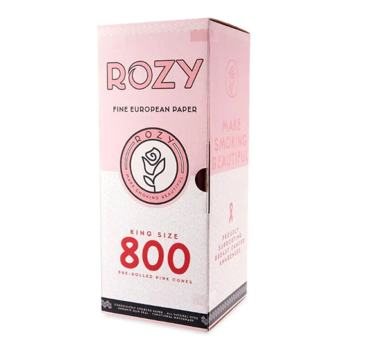 Rozy Fine European Paper | King Size Pre-Rolled Pink Cones | 800 Count