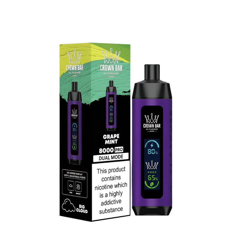 AlFakher_CrownBarPro_8000Puffs_MultipleFlavors