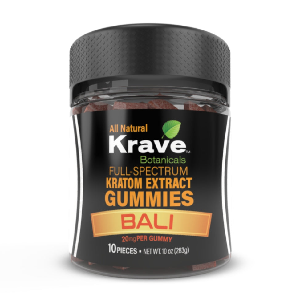 Krave Full-Spectrum Kratom Extract Gummies | 10 Pieces Per Jar | 20MG Per Gummy