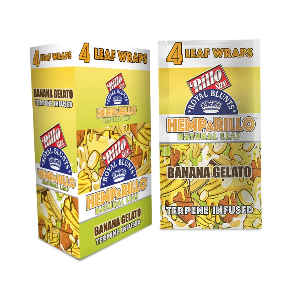 Royal Blunts Hemparillo | Natural Leaf | 4 Leaf Wraps | 25 Packs Per Display